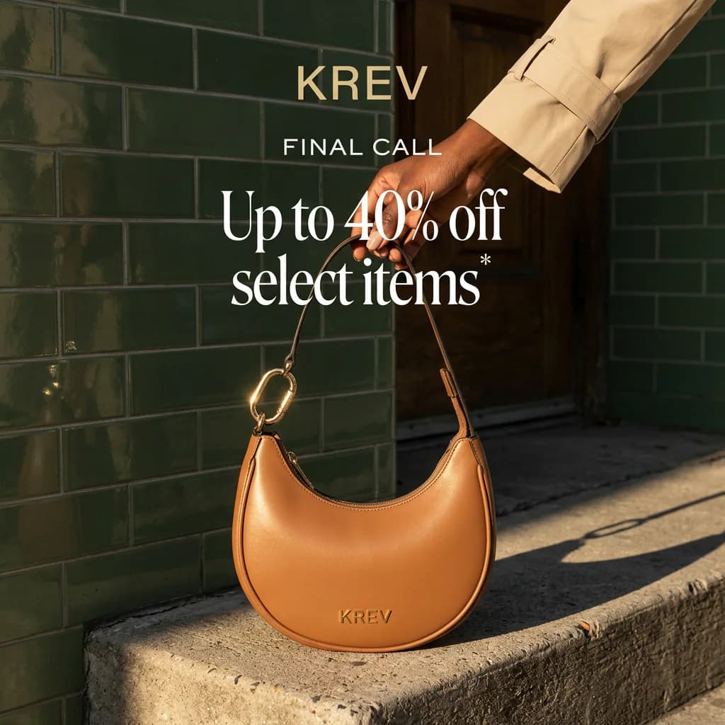 Krev crescent bag sale creative using brand styling